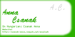 anna csanak business card